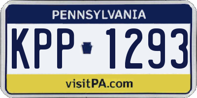 PA license plate KPP1293
