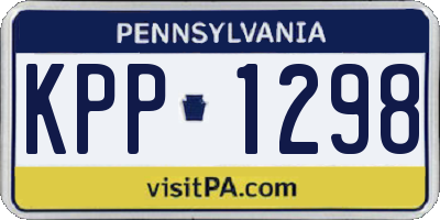 PA license plate KPP1298