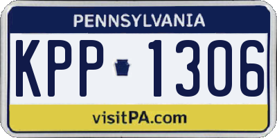 PA license plate KPP1306