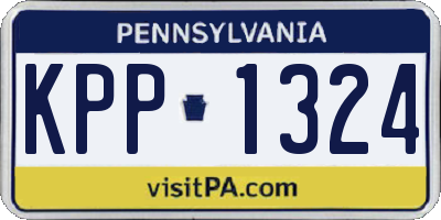 PA license plate KPP1324
