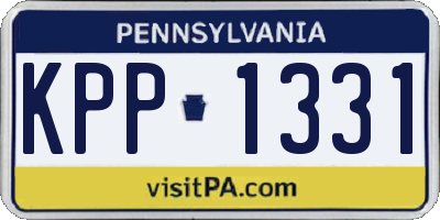 PA license plate KPP1331