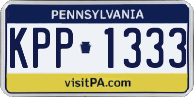 PA license plate KPP1333