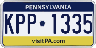 PA license plate KPP1335