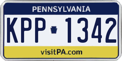 PA license plate KPP1342