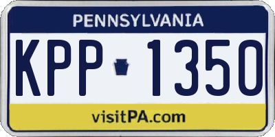 PA license plate KPP1350