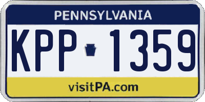 PA license plate KPP1359