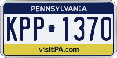 PA license plate KPP1370