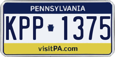 PA license plate KPP1375