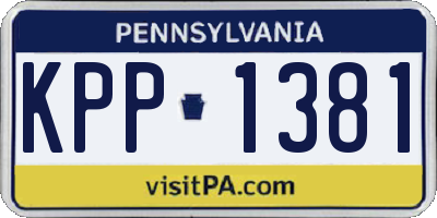 PA license plate KPP1381
