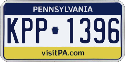 PA license plate KPP1396