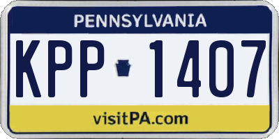 PA license plate KPP1407