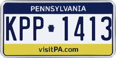 PA license plate KPP1413