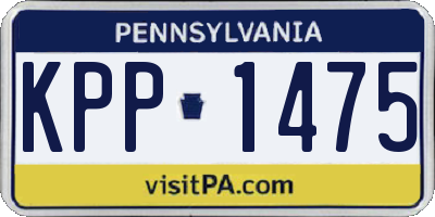 PA license plate KPP1475