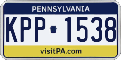PA license plate KPP1538