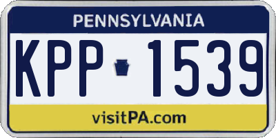 PA license plate KPP1539