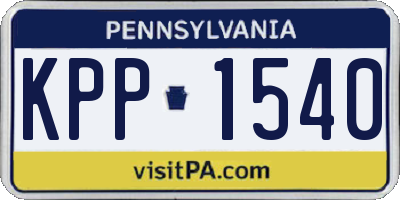 PA license plate KPP1540