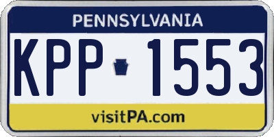 PA license plate KPP1553