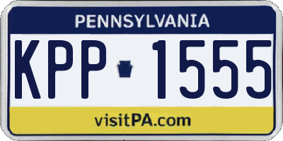PA license plate KPP1555