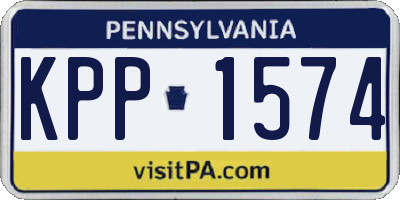 PA license plate KPP1574