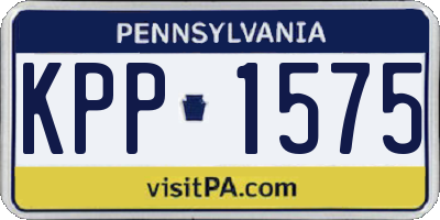 PA license plate KPP1575