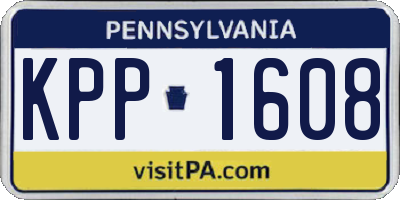 PA license plate KPP1608