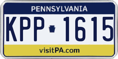 PA license plate KPP1615