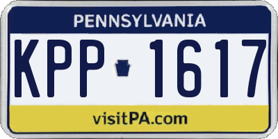 PA license plate KPP1617