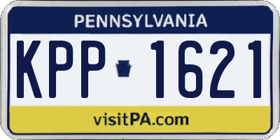 PA license plate KPP1621