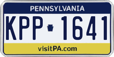 PA license plate KPP1641