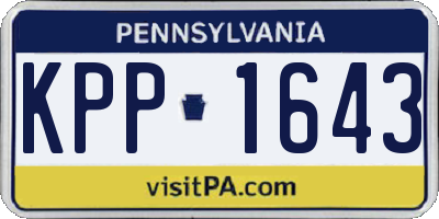 PA license plate KPP1643