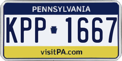 PA license plate KPP1667