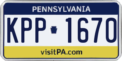 PA license plate KPP1670