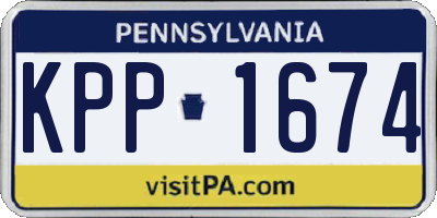 PA license plate KPP1674