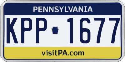 PA license plate KPP1677