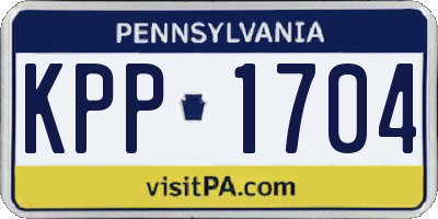 PA license plate KPP1704