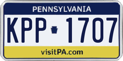 PA license plate KPP1707