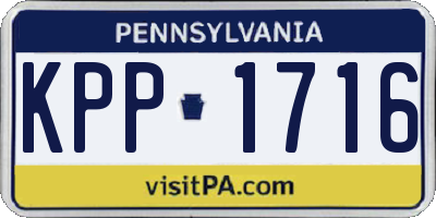 PA license plate KPP1716