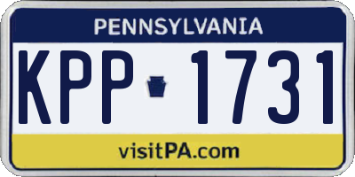 PA license plate KPP1731
