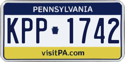 PA license plate KPP1742