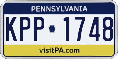 PA license plate KPP1748