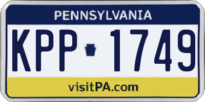 PA license plate KPP1749