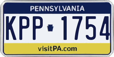 PA license plate KPP1754