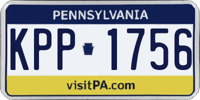 PA license plate KPP1756