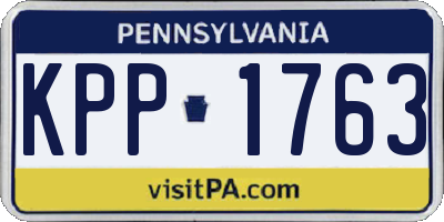 PA license plate KPP1763