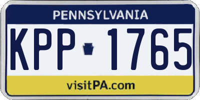 PA license plate KPP1765