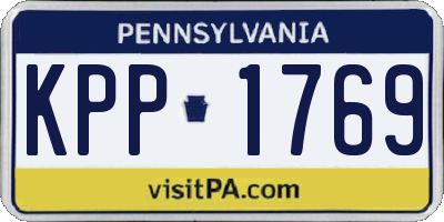 PA license plate KPP1769