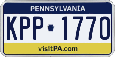 PA license plate KPP1770