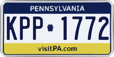 PA license plate KPP1772