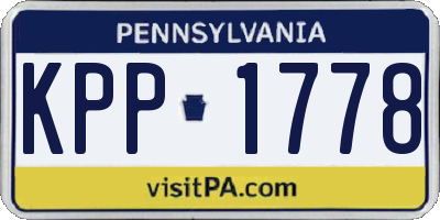 PA license plate KPP1778