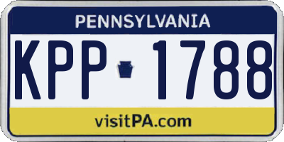 PA license plate KPP1788